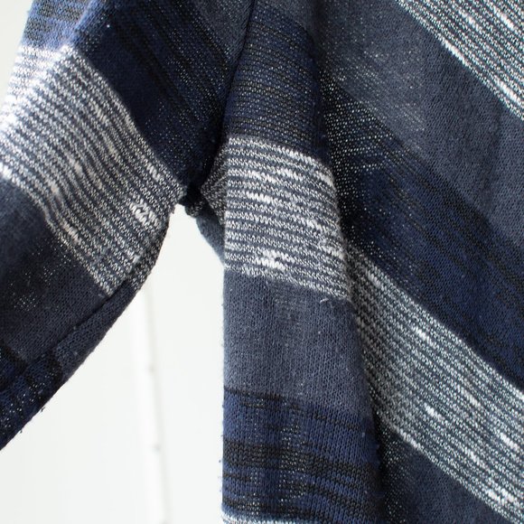 Navy striped open-in-the-front sweater Size Small - Picture 4 of 9
